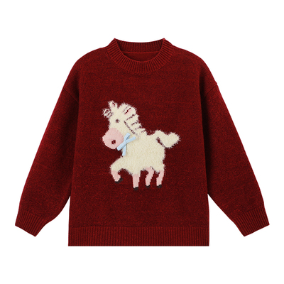 布丁哈鲁马年红色毛衣