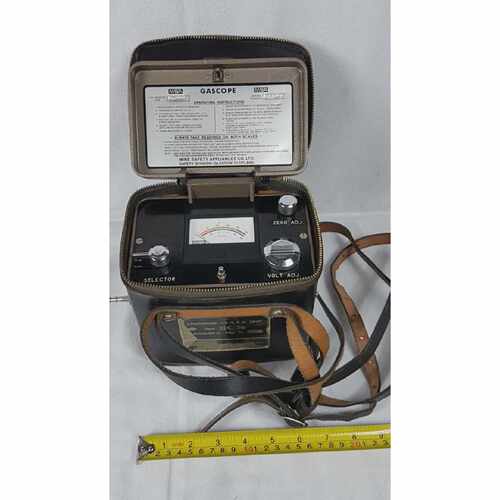 MSA Gascope Vintage Methane Gas Test Unit in Leather Case  U