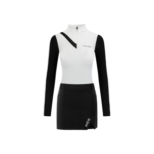 高尔夫球服女秋冬防晒长袖速干上衣golf修身包臀半身短裙运动套装