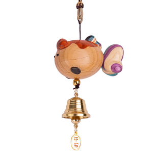 小锦鲤车载挂件/兰寿鱼车载铃铛风铃可爱汽车后视镜门上挂饰礼物