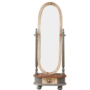 美式卧室全身镜女家用穿衣镜落地镜可翻转显瘦服装店公主试衣镜粉