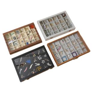 便雅防尘带盖首饰收纳盒大容量耳环耳饰串珠文玩格子收纳箱饰品盒