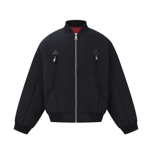 黑色轻薄飞行员夹克羽绒服男2025新款高充绒量短款外套冬季男款