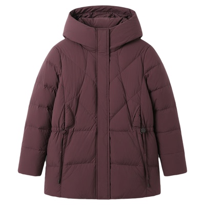 雪中飞妈妈羽绒服中长款冬装加厚