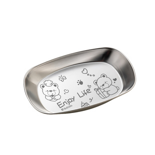 卡通小吃盘304不锈钢家用备菜食物餐盘户外露营薯条炸鸡炸物盘子