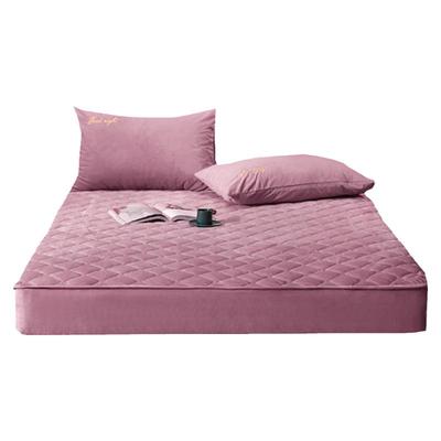 水晶绒夹棉床笠加厚绒床罩床垫套