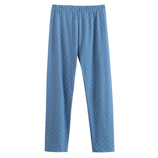 中老年女纯棉秋裤散口老人全棉线裤妈妈打底棉毛睡裤高腰秋冬大码