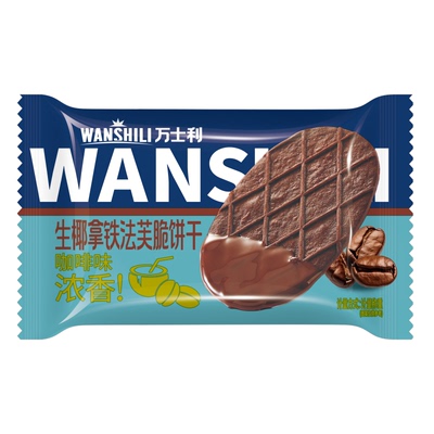 万士利法芙脆饼干黄油黑巧拿铁