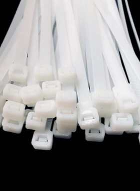 优质新料加粗加韧白色塑料自锁式尼龙扎带强力卡扣4X150mm多型号