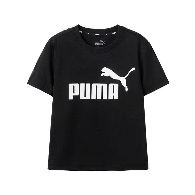 PUMA彪马男女童T恤2026夏装新款短袖潮t儿童透气休闲圆领印花上衣