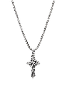 PDSTYLE 荆棘藤蔓十字架项链男女生个性嘻哈复古高级感毛衣链吊坠