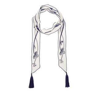 MONSECRET无尽夏流苏飘带挂件项链苎麻高级丝带长丝巾发带项链女