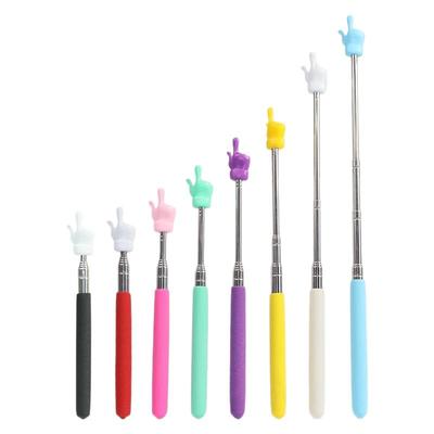 伸缩式马卡龙色系硅胶不锈钢指读