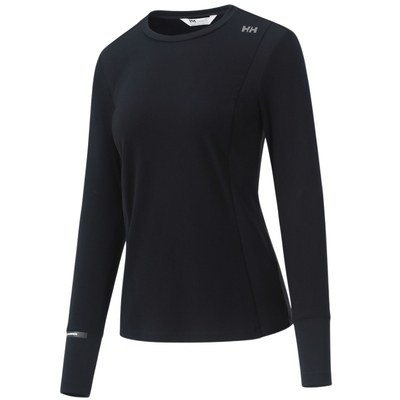 HELLYHANSEN/HH 24冬女款撞色条纹拼接圆领长袖套头衫