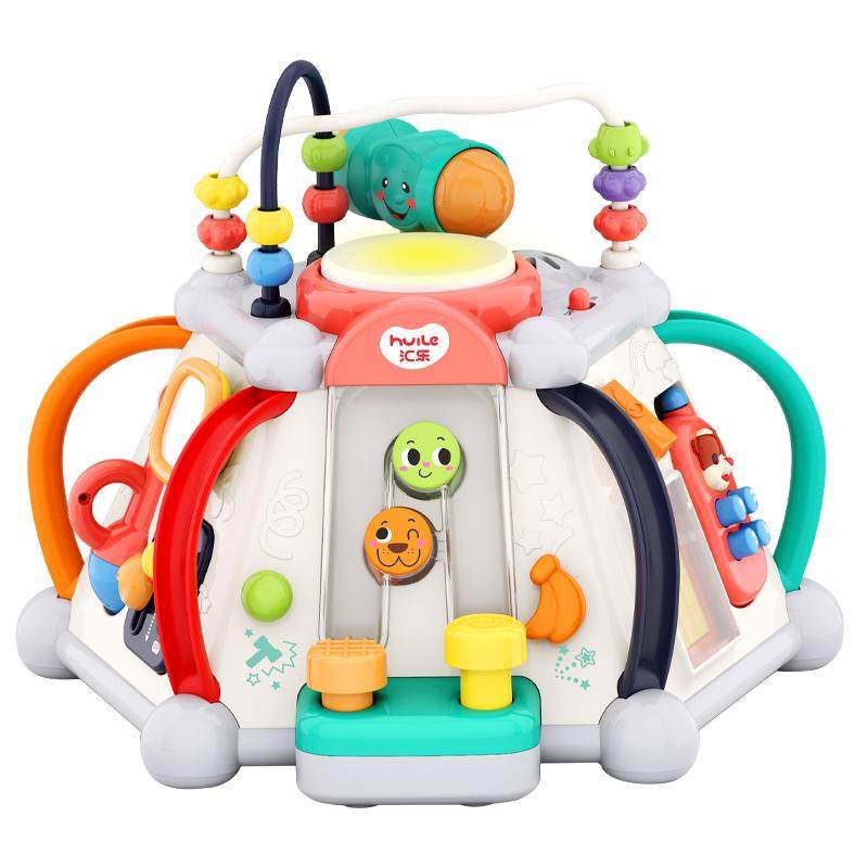 汇乐婴儿宝宝多面体学习游戏积木桌儿童早教益智六面体男女孩玩具