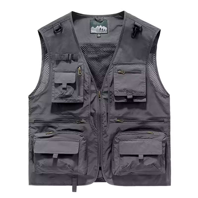 印制多功能DIY多口袋马甲定制印logo工作服男女户外背心工装马甲