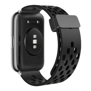 适用小米手环9pro手表带8Pro磁吸硅胶透气折叠扣腕表带运动红米redmiwatch6智能5手表watch4男女生秋冬