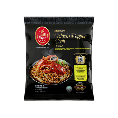新加坡Primataste百胜厨黑胡椒螃蟹味蒸拉面（非油炸方便面）140g