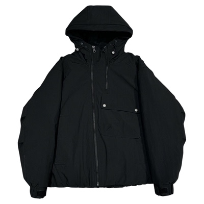 拉链设计连帽羽绒服男冬季工装风