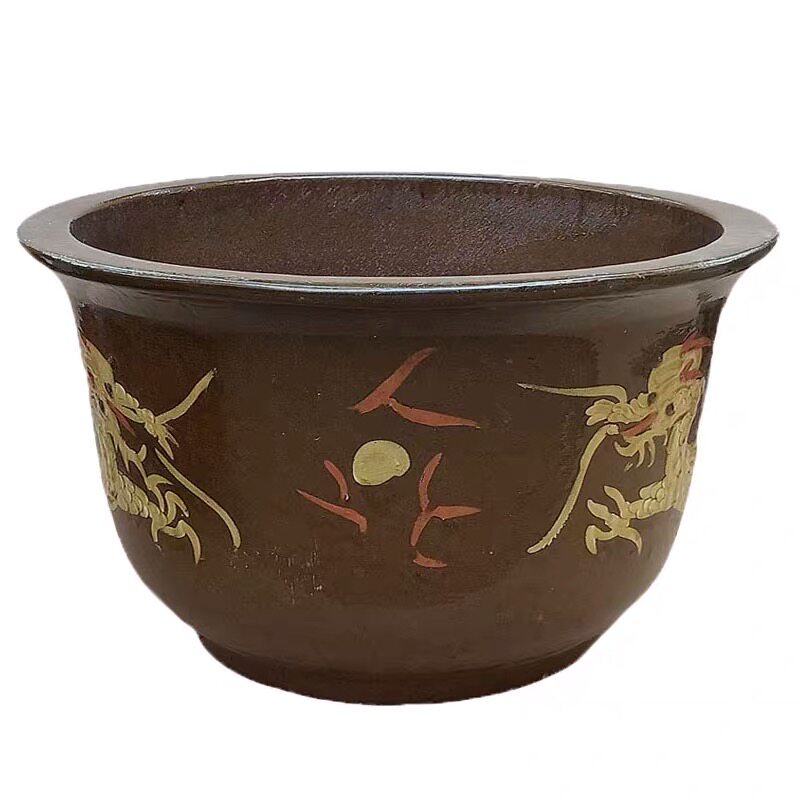 龙缸花盆 沙缸盆 户外花盆 大型铁树盆 大型室外植物盆景花盆圆形