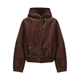 白鹿同款100羊剪绒外套女冬季皮毛一体加厚保暖皮草短款羊毛大衣