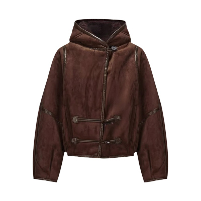 现货发白鹿同款羊毛羊羔绒外套