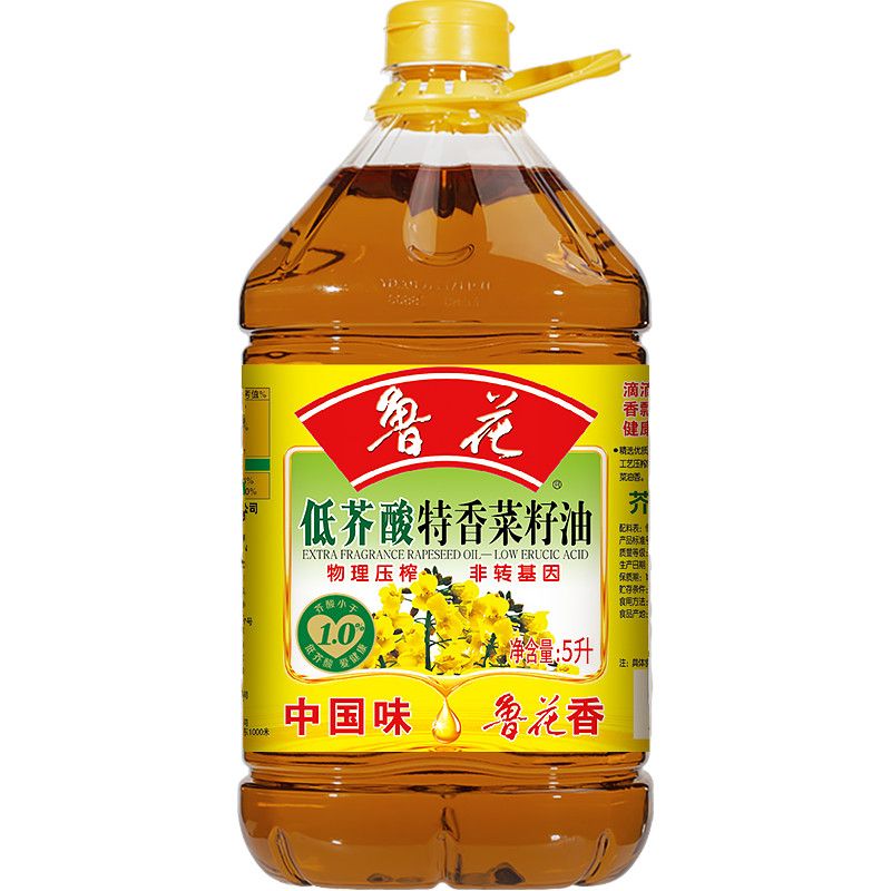 鲁花低芥酸菜籽油特香5L物理压榨食用油家用炒菜油非转基因一级