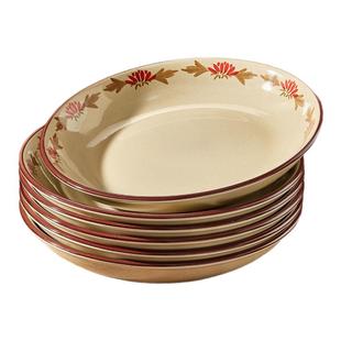 复古盘子家用菜盘2025新款陶瓷碗碟餐具釉下彩碟子高级感餐盘深盘