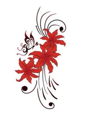 60张彼岸花纹身贴女防水持久仿真