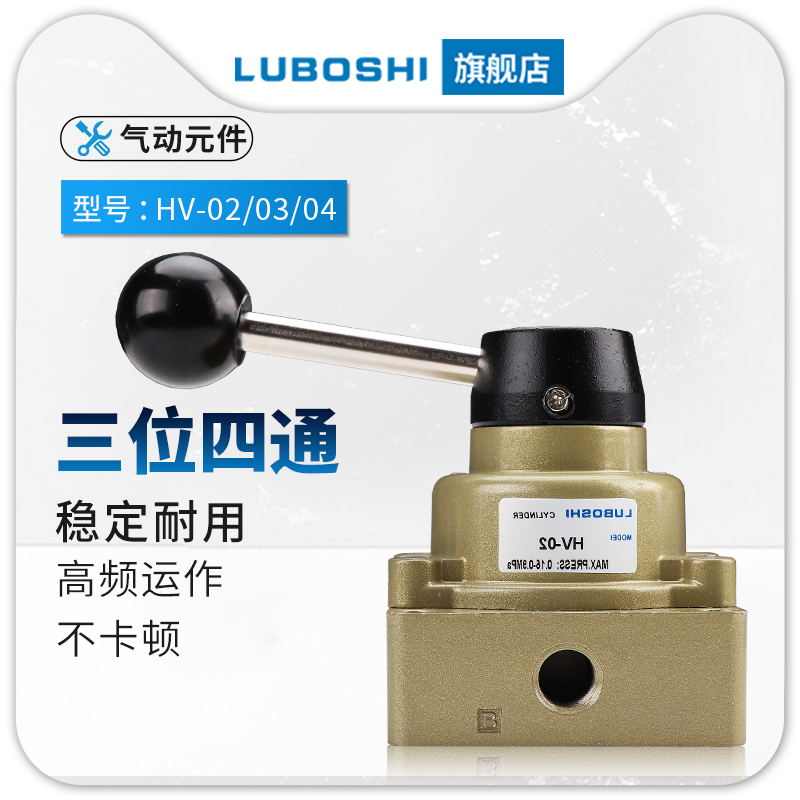 手动阀手转阀气缸人控换向阀四阀气阀HV-02/03/04三位开关通气控