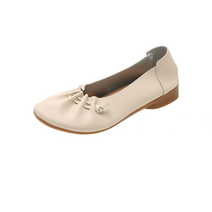 豆豆鞋女春秋鞋子中老年软牛筋底女鞋软皮妈妈鞋女士单鞋舒适皮鞋