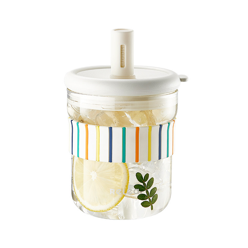 物生物玻璃杯女高颜值吸管杯水杯耐高温泡茶杯大容量杯子2024新款