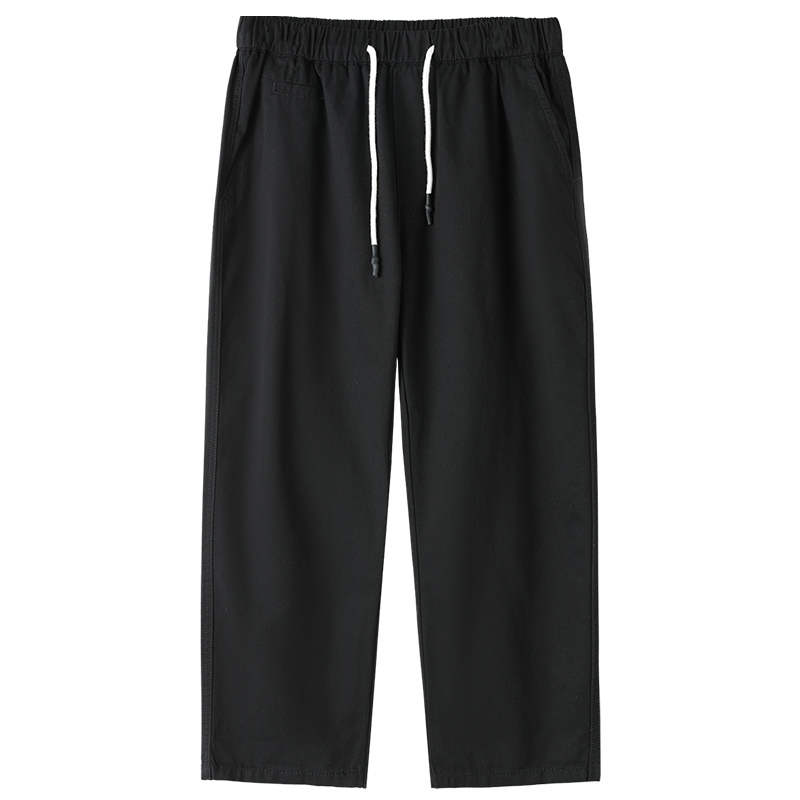 乱步原创男装秋季纯色垂感直筒裤男士宽松休闲百搭潮流运动长裤子