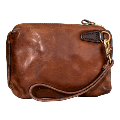 植鞣皮手包男士阿美咔叽复古