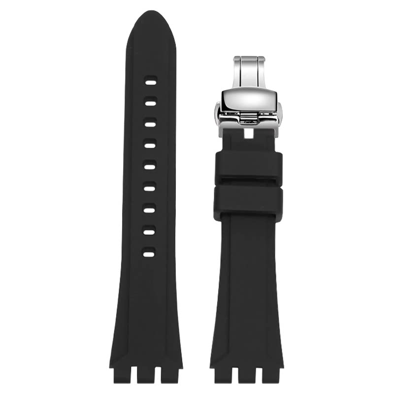 适用swatch斯沃琪经典系列YVS420 YVS454情侣款改装硅胶手表带