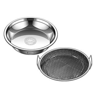 沥油盘家用304不锈钢厨房油炸过滤网架漏油托盘沥水盘滤油网筛