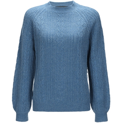 羊绒衫皮皮狗镂空圆领插肩袖