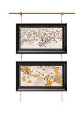 平安果复古客厅沙发背景墙装饰画