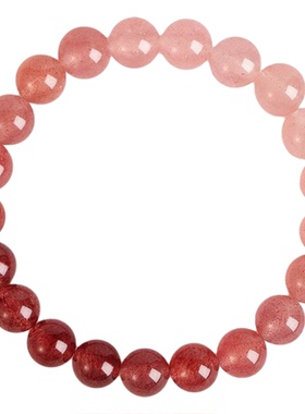 2025石英岩优化草莓晶手链