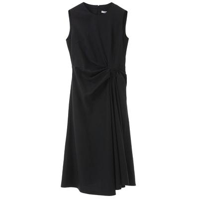 朗姿25法式V领挂脖气质高级感收腰显瘦小黑裙春夏新款醋酸连衣裙