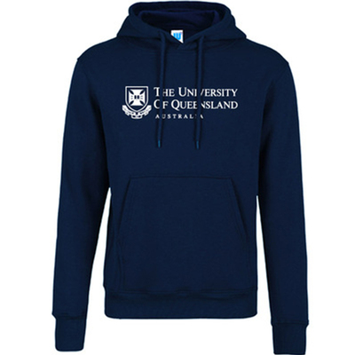 昆士兰大学加绒连帽卫衣套头班服