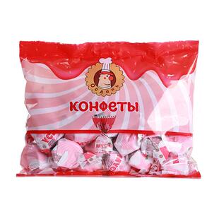 俄罗斯进口草莓酸奶软糖俄小淼牌果味什锦布丁糖休闲零食喜糖500g