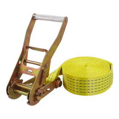 2寸无钩货物捆绑带拉紧器5吨加厚多功能集装箱货车收紧捆扎绳黄色