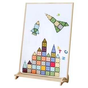家用儿童磁性画板宝宝涂鸦绘画白板实木小黑板支架式壁挂双面落地