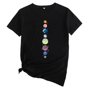 纯棉女大码休闲星球时尚圆领短袖T恤Women Summer Cotton tshirts