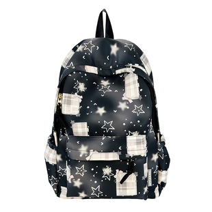 书包女初中生女生高颜值双肩包儿童时尚星星印花旅游补课电脑背包