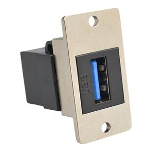穿板USB安装长方形金属插座固定USB3.0设备连接器Type-c数据模块
