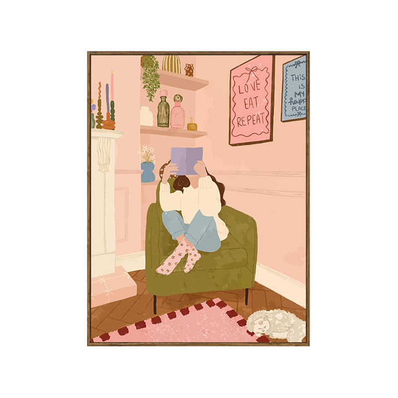 法式少女日常diy数字油画材料包