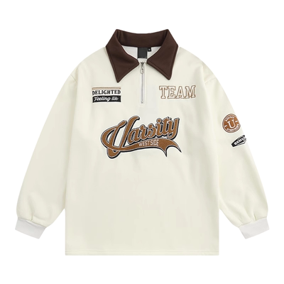 【限时优惠】字母印花长袖POLO衫