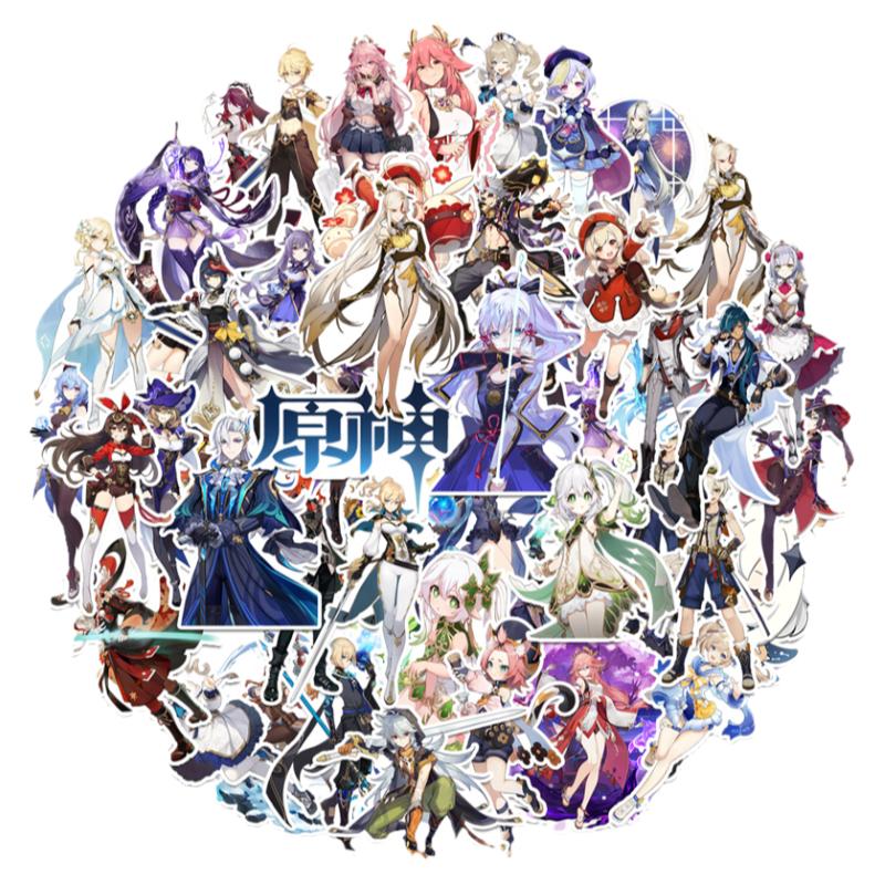 50张动漫原神元神装饰鼠标贴纸